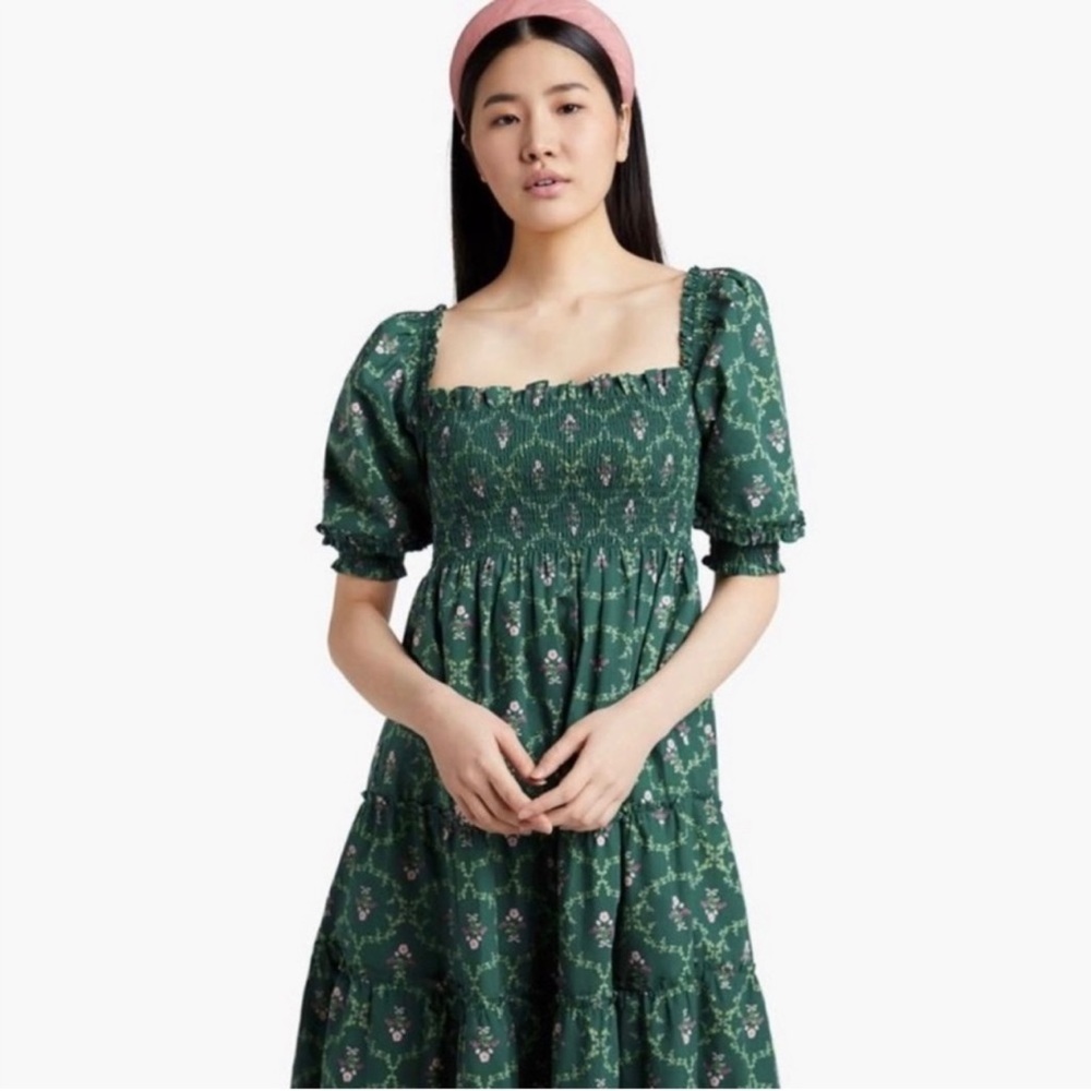 Hill House Green Floral Midi Dress - Picture 7 of 12